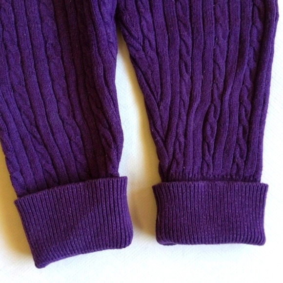 joe fresh purple cable knit sweater leggings 6-12 months baby girl - Picture 3 of 6